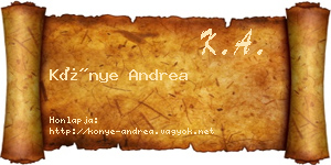 Könye Andrea névjegykártya