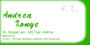 andrea konye business card